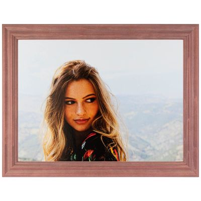 ArtToFrames 8x28 Inch Pink Picture Frame, This 1.50 Inch Custom Wood Poster Frame is Pink - Comes with Foam Backing 3/16 inch and Regular Acrylic (FBPL0066-56673-YPNK-8x28)