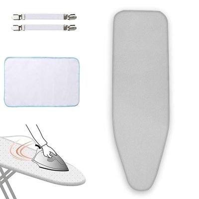 WInara Iron Board Cover Replacement Ironing Board Cover and Pad 13x36in, 13x38in, 14x43in, 15x48in, Cotton Ironing Board Pad Adjustable (Color : Silver, Size : 43x14in(110x35cm))