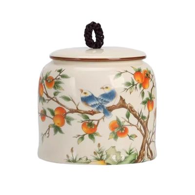 CHICKEN Tea Storage Tank Hand-Painted Ceramic Tea Canisters Kitchen Sealed Storage Jars Household Decorative Ornaments Multifunctional Storage Jar