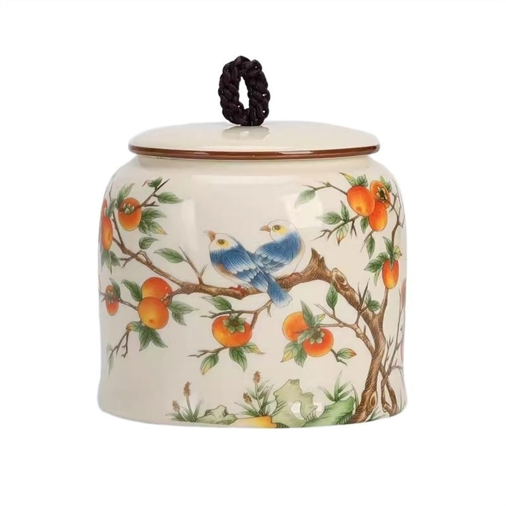 CHICKEN Tea Storage Tank Hand-Painted Ceramic Tea Canisters Kitchen Sealed Storage Jars Household Decorative Ornaments Multifunctional Storage Jar