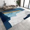 Abstract Ink Blue Gray Gold Geometry Art Area Rug, Nordic Fashion Minimalist Indoor Rug, Soft Foldable Non Slip Breathable Sofa Carpets for Living Room Bedroom Entryway Hotel Office 4x5ft view 1