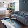 Abstract Ink Blue Gray Gold Geometry Art Area Rug, Nordic Fashion Minimalist Indoor Rug, Soft Foldable Non Slip Breathable Sofa Carpets for Living Room Bedroom Entryway Hotel Office 4x5ft view 4
