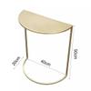 BcoMfy End Table Half Round Metal Edge Table, C-Shaped Simple Iron Art Bedside Sofa, Side Table, Coffee Table, No Assembly Required (Color : Gold, Size : 40x20x50cm) view 3