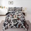 Erosebridal Western Cowhide Bedding Sets Highland Cow Skull Fur Print Full Comforter Set for Boys Men Boho Aztec Comforter Tribal Exotic Bohemian Bed Duvet Set Brown Southwestern Animal Room Decor view 1