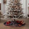 Fruit Grape Red Wine Christmas Tree Skirt 48" Xmas Tree Skirts Mat Farmhouse Design Christmas Tree Cover Mat for Xmas Party Holiday Decorations Indoor Outdoor view 4
