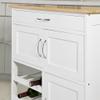 Pimex Trolley Kitchen Storage Serving Trolley Cart with Rubber Wood Worktop Storage Cabinet (D W67 x D37 x H87cm) view 4