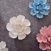 AMERRY Ceramic Wall Flower Decor Artificial 3D Flower Wall ArtHandmade 3D Wall Art Hanging Sculpture Porcelain Flower Wall Dcor (Blue,Cherry Blossom,2.76") view 4