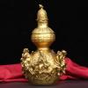 burid Brass Gourd Statue Feng Shui Brass Good Luck Gourd Taoist Home Living Room Garden Decor Chinese Charm of Prosperity Home Decoration Gift view 1