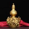 burid Brass Gourd Statue Feng Shui Brass Good Luck Gourd Taoist Home Living Room Garden Decor Chinese Charm of Prosperity Home Decoration Gift view 2