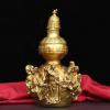 burid Brass Gourd Statue Feng Shui Brass Good Luck Gourd Taoist Home Living Room Garden Decor Chinese Charm of Prosperity Home Decoration Gift view 3