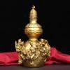 burid Brass Gourd Statue Feng Shui Brass Good Luck Gourd Taoist Home Living Room Garden Decor Chinese Charm of Prosperity Home Decoration Gift view 4