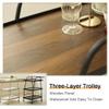 Trolley Modern Design 3 Tiers Bar Cart Drinks Trolley Wood Metal Storage Trolley Lockable Wheels Easy to Put - 85 X 60 X 40cm view 2