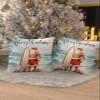 Aiesther Merry Christmas Throw Pillow Covers Santa Claus Surfboard Beach Short Plush Pillowcase Home Decor Cushion Case for Couch Sofa Bed 20" x 20", Super Soft & Comfortable view 3