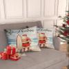 Aiesther Merry Christmas Throw Pillow Covers Santa Claus Surfboard Beach Short Plush Pillowcase Home Decor Cushion Case for Couch Sofa Bed 20" x 20", Super Soft & Comfortable view 4