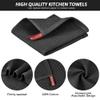 Nialnant 100% Cotton Waffle Weave Kitchen Towels,4 Pack Dish Cloths for Washing Dishes,Dish Towels,Super Soft Absorbent Cleaning Rags-Black, 12 x 12 in view 3