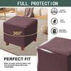Bifaunvogel Ottoman Cover Square Jacquard Stretch Square Ottoman Slipcovers Thick Folding Storage Covers Square Footstool Protector with Elastic Bottom for Living Room S Coffee view 3