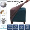 Bifaunvogel Ottoman Cover Square Jacquard Stretch Square Ottoman Slipcovers Thick Folding Storage Covers Square Footstool Protector with Elastic Bottom for Living Room S Coffee view 4