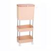 Dustbin Kitchen Trash Can Multilayer Large Capacity with Lid with Rollers Removable Wet and Dry Separation Storage Bucket, 3 Layers Kitchen Bin (Color : D) view 1