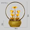 Tabletop Water Fountain Indoor Fountain Tabletop Fountain Waterfall Fountains Relaxation Water Feature Feng Shui Good Luck Wealth Desktop Fountain with Light Home and Office Indoor Decor, Gold Office view 2