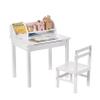 UNICOO Bamboo Toddler Desk and Chair Set with Lift-Top Storage, Kids Study Table with Hutch and Bookshelf, Writing Reading Art Desk for Boys and Girls Ages 3-8 view 1