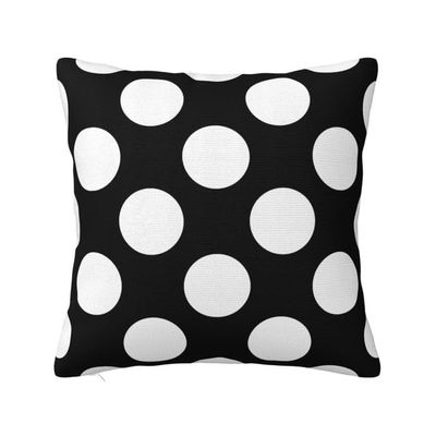 Sokomurg Black White Polka Dots Throw Pillow Covers Farmhouse Home Decorative Pillow Cases Retro Cotton Plush Square Decorative Cushion Covers for Sofa Bedroom Car 12x12 Inch