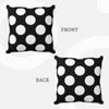 Sokomurg Black White Polka Dots Throw Pillow Covers Farmhouse Home Decorative Pillow Cases Retro Cotton Plush Square Decorative Cushion Covers for Sofa Bedroom Car 12x12 Inch view 2