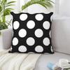 Sokomurg Black White Polka Dots Throw Pillow Covers Farmhouse Home Decorative Pillow Cases Retro Cotton Plush Square Decorative Cushion Covers for Sofa Bedroom Car 12x12 Inch view 3