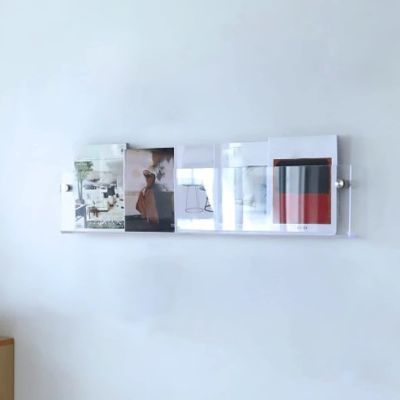 Display Rack Organizer Rack Transparent Acrylic Magazine Holder with Wall Mounting Hardware, Handouts Display Rack Pamphlet Storage Stand, Living Room ( Color : 1pcs , Size : 50x16x5cm/19.6x6.3x2in )