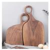 RAPPRG Set 2 Creative Wood Bread Tray Fruit Chopping Board Black Walnut Wood Cutting Board Solid, Elegant Pizza Plate With Handle For Chopping Meat Vegetable Cheese view 1