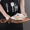 RAPPRG Set 2 Creative Wood Bread Tray Fruit Chopping Board Black Walnut Wood Cutting Board Solid, Elegant Pizza Plate With Handle For Chopping Meat Vegetable Cheese view 4