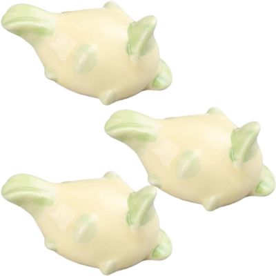 OqcEha Lovely Little Dragon Fruit Ceramic Chopstick Holders, Chopstick Rests, Dinner Chopstick Stand for Home Decoration, Restaurant-red-Set of 3 (Color : Beige, Size : Set of 3)