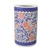 Topjia Ceramic Umbrella Stand Rack,Traditional Floral Blue&White Porcelain Flower Vase,Free Standing Calligraphy and Painting Cylinder Ornaments,for Canes/Walking Sticks Umbrella Holder Entryway view 1