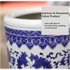 Topjia Ceramic Umbrella Stand Rack,Traditional Floral Blue&White Porcelain Flower Vase,Free Standing Calligraphy and Painting Cylinder Ornaments,for Canes/Walking Sticks Umbrella Holder Entryway view 4