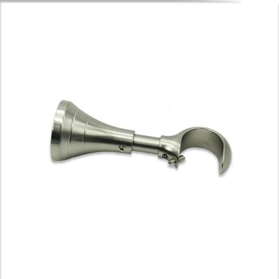 Linen Avenue Adjustable Decorative Single Rod Bracket, 3 Pack, Brushed Nickel