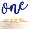 AHAORAY First Birthday Cake Topper - Blue Glitter One Cake Decorating Supplies for Girls and Boys, Perfect for Baby Shower/Gender Revealing Party/Baby Party Photo Booth Props view 1