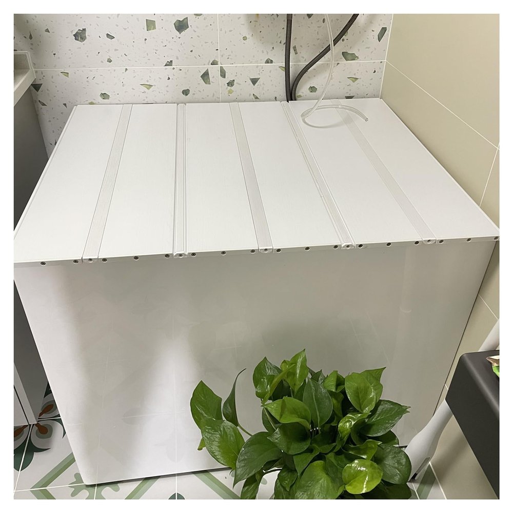 Bathtub Tray Dust-Proof Bathtub Cover Bathtub Tray for Spa, Bathroom & Shower, Folding Insulation Bathe Board Shutter Bath Lid, Thickness 1.2CM Heat-Resistant Storage Lid Multifunctional (Color : WHI
