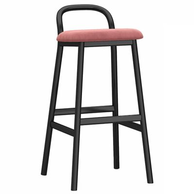 ANram Counter Stools Bar Chair Modern Style Chair Bar, Armless Barstool Chair, Velvet Fabric Upholstered Back & Cushion, for Bar, Kitchens, Dining Areas and Living Rooms