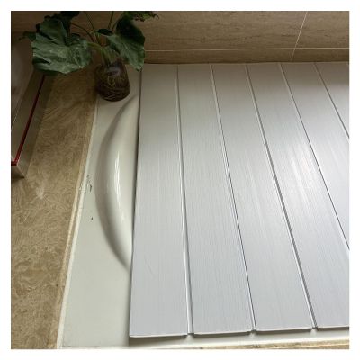 Bathtub Tray Dust Board Bathtub Lid White Bathtub Insulation Cover Bath Lid, Thickness 0.6cm Extendable Shutter Bathtub Tray Folding Storage Stand for Home Bathroom Multifunctional (Color : White, S