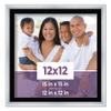 CustomPictureFrames.com 12x12 Frame Silver with Black Picture Mat for 12x12 Photo - Silver 15x15 Frame to Display Print or Poster Measuring 12x12 Inches with Black Photo Mat view 1