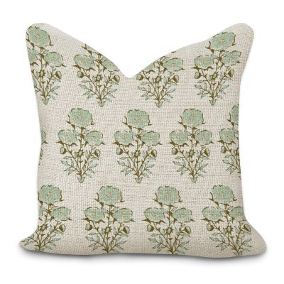 Light Green Flower Decorative Throw Pillow Covers 18x18in Zipped Farmhouse Square Accent Pillowcase Cushion Cover Case for Bedroom Sofa Couch Coffee Bar Club Pub Home Decor