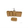 ATMRC Soap Dispenser Soap Dispenser Bathroom Accessories Set, 5 Pieces Bath Ensemble, Bath Set Collection Marble Pattern Imitation Wood Grain Kitchen Bathroom(Natural) view 1