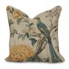 Yellow Grey Chinoiserie Floral and Bird Decorative Throw Pillow Covers 18x18in Zipped Farmhouse Square Accent Pillowcase Cushion Cover Case for Bedroom Sofa Couch Coffee Bar Club Pub Home Decor view 1