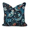 Blue Chinoiserie Birds and Floral Decorative Throw Pillow Covers 18x18in Zipped Farmhouse Square Accent Pillowcase Cushion Cover Case for Bedroom Sofa Couch Coffee Bar Club Pub Home Decor view 1