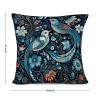 Blue Chinoiserie Birds and Floral Decorative Throw Pillow Covers 18x18in Zipped Farmhouse Square Accent Pillowcase Cushion Cover Case for Bedroom Sofa Couch Coffee Bar Club Pub Home Decor view 2