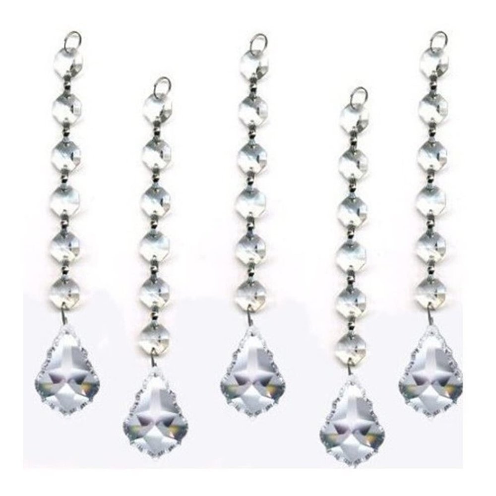 Chandelier Crystal Prisms Pendants 40pcs/lot 15cm (L) Clear Crystal Lamp Chandelier Parts Pendants Decoration Chandelier Crystal Prisms Pendants (Color : B)
