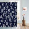 Anzona Navy Blue Christmas Snowflake Waterproof Shower Curtains Set - Standard 72 x 72 Inch, White Winter Snowflake Xmas Polyester Fabric Bathroom Curtain with 12 Hooks, Bathroom Accessories, 1 Panel view 4