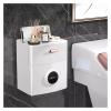 Multifunctional Tissue Box Holder Tissue Box, Napkin Holder, No Drilling Toilet Paper Holder, Bath Installations Wall Mounted Wc Tissue Holder for Home or Office Decorative Decorative Napkin Holder view 1