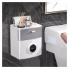 Multifunctional Tissue Box Holder Tissue Box, Napkin Holder, No Drilling Toilet Paper Holder, Bath Installations Wall Mounted Wc Tissue Holder for Home or Office Decorative Decorative Napkin Holder view 2