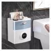 Multifunctional Tissue Box Holder Tissue Box, Napkin Holder, No Drilling Toilet Paper Holder, Bath Installations Wall Mounted Wc Tissue Holder for Home or Office Decorative Decorative Napkin Holder view 3