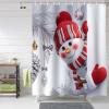 Anzona Red Snowman Christmas Waterproof Shower Curtains Set - Standard 72 x 72 Inch, Gray Xmas Tree Winter Snowflake Polyester Fabric Bathroom Curtain with 12 Hooks, Bathroom Accessories, 1 Panel view 1